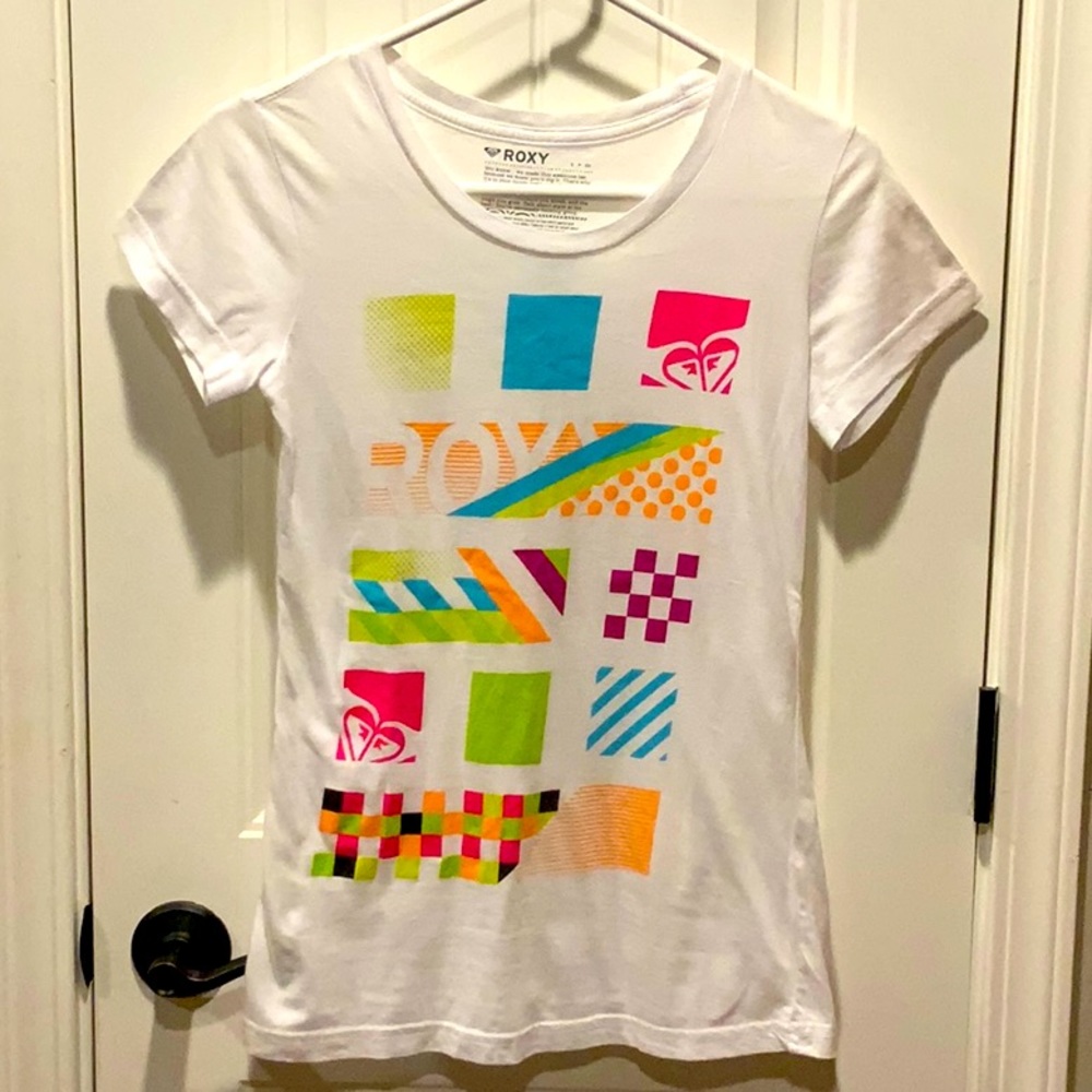 Roxy ladies small t-shirt white / multicolor design